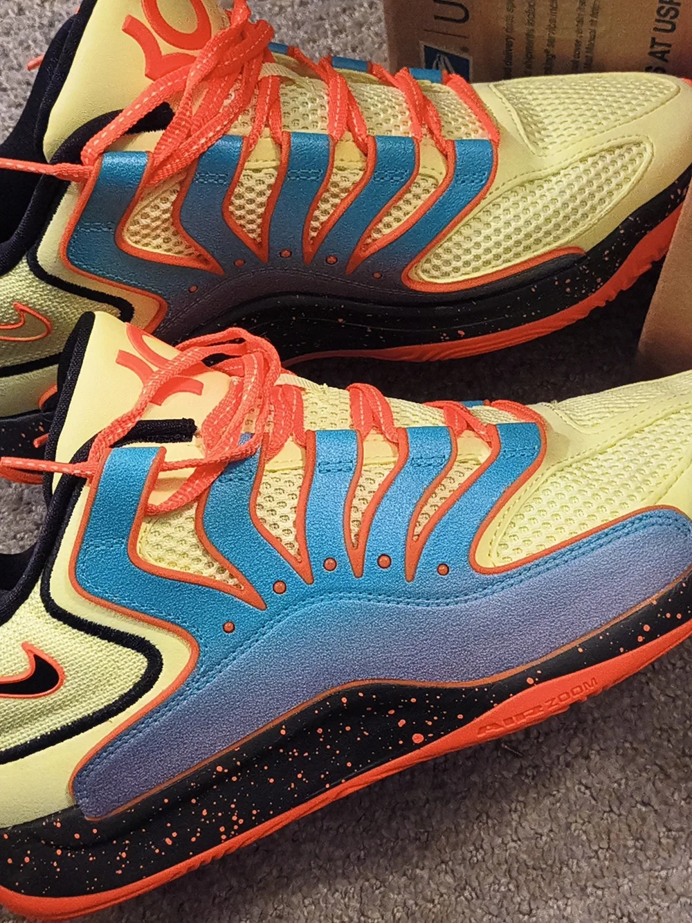 Nike Men's Athletic Shoes - Neon Yellow, Bright Orange & Blue Accents